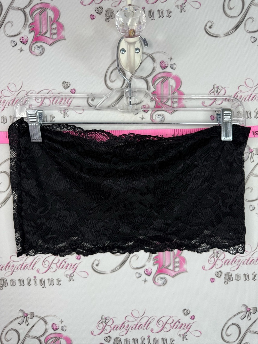 Lace bra tube top strapless crop Black Lace Bandeau Tube Top